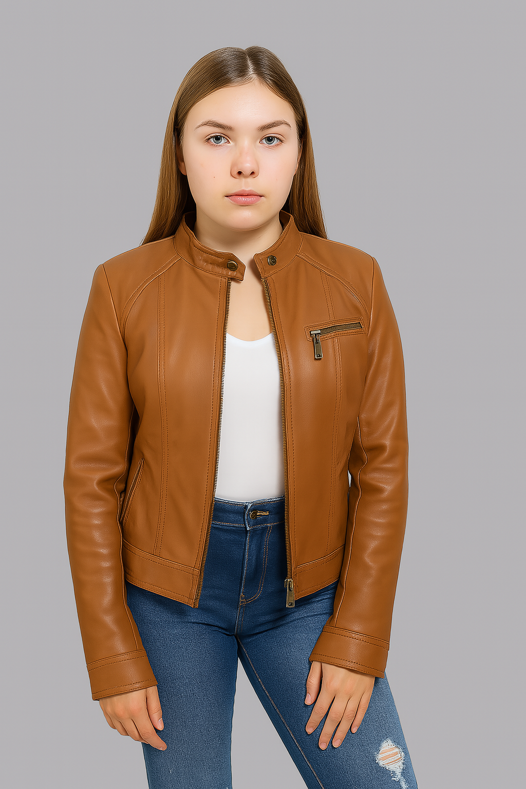 Carmine Vale Women's Fashion Leather Jacket