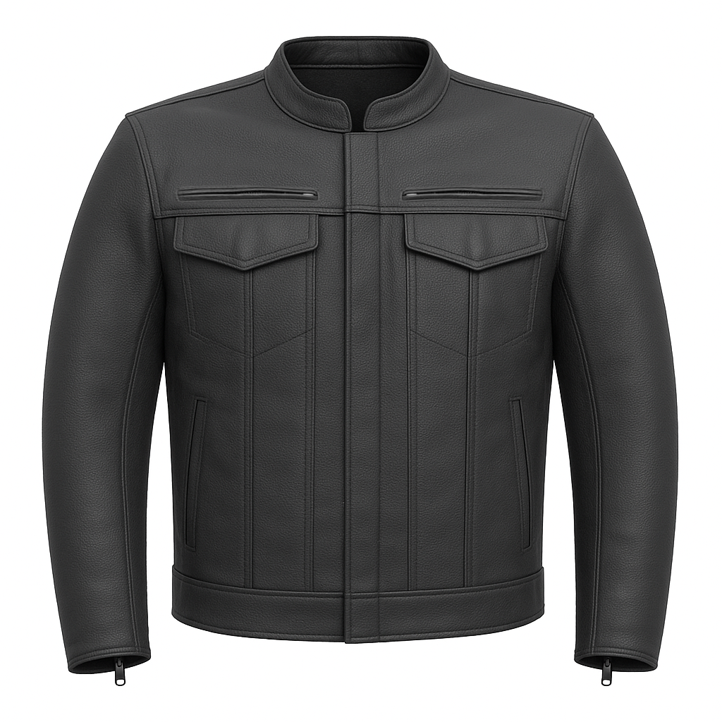 PR-225 Stealth Commander Man's Motorcycle Leather Jacket