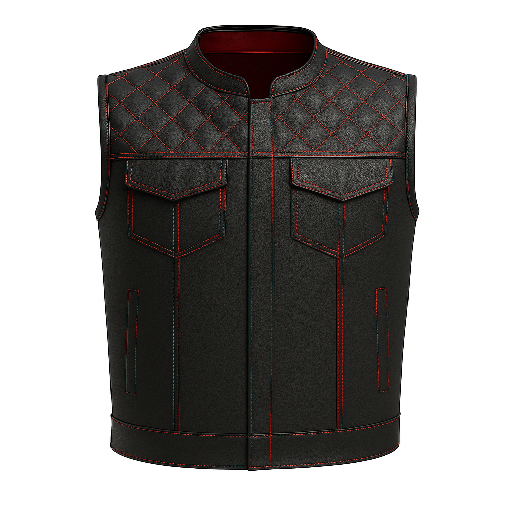 Ravencrest – Men’s Club Style Perforated Leather Vest