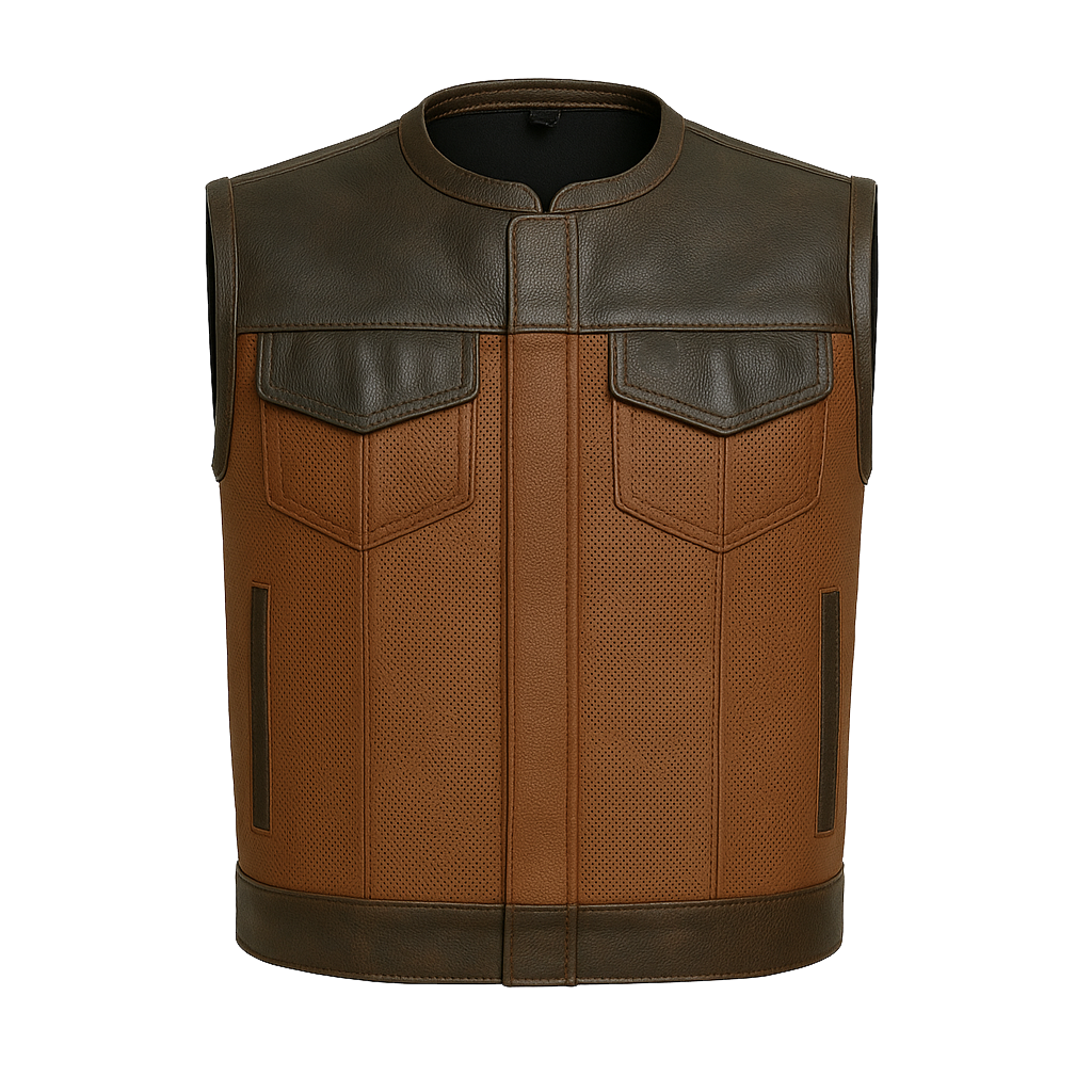 Coalhide - Men's Two-Tone Leather Motorcycle Vest