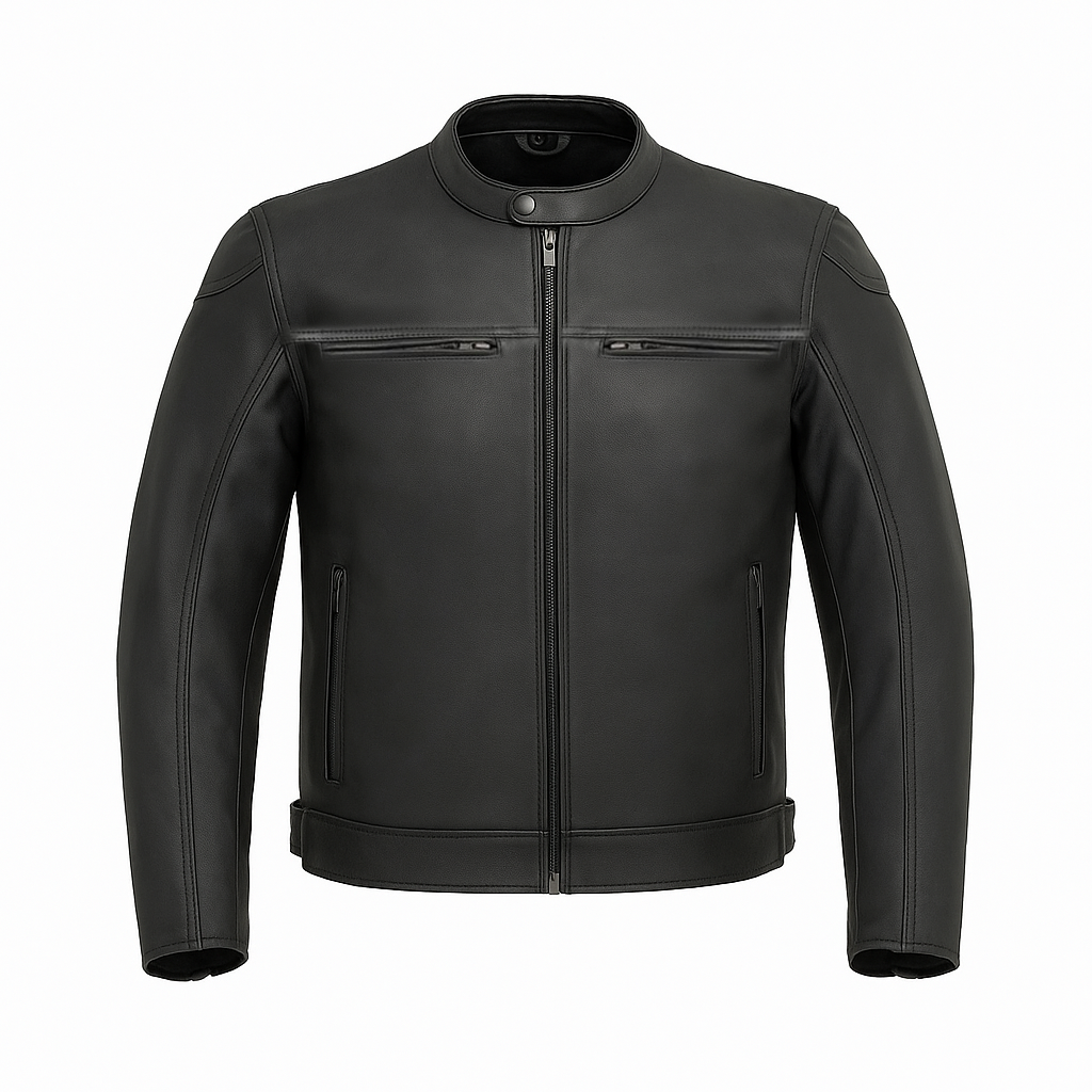 PR-232 Black Rampage Man's Moto Leather Jacket