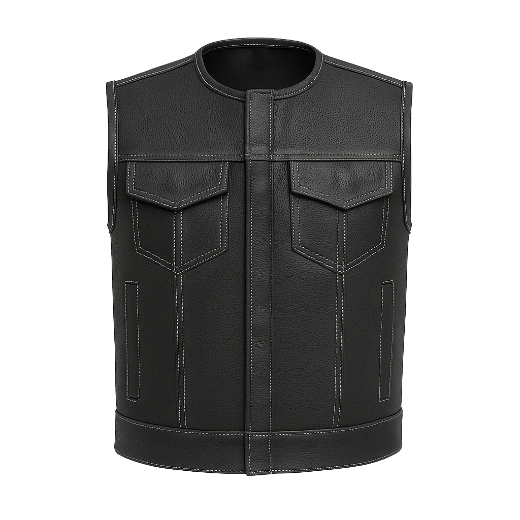 Nightwolf - Men's Motorcycle Perforated Leather Vest