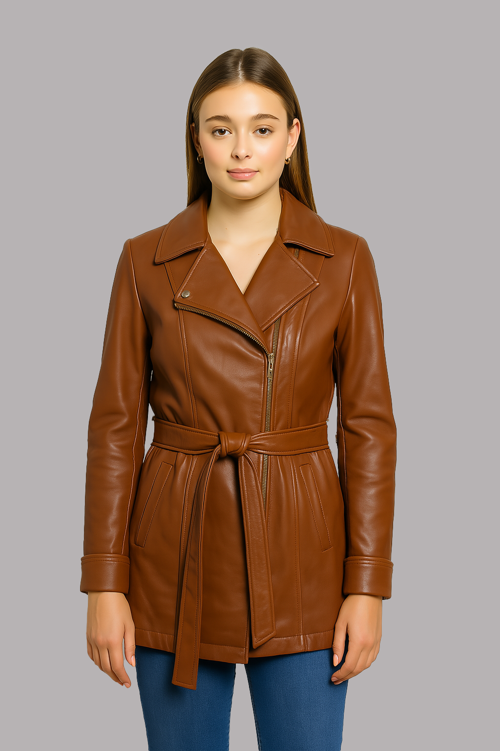 Elara Trench Leatger Coat