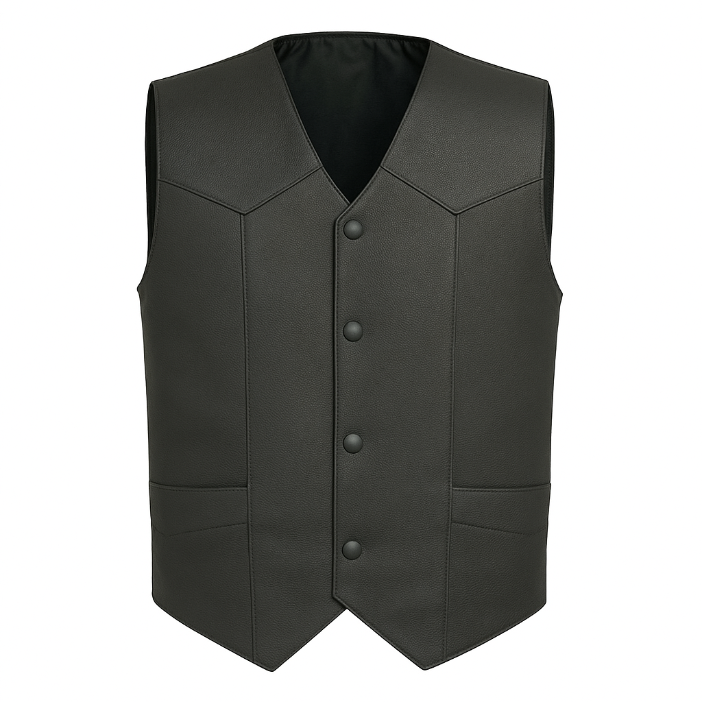 Deadeye - Men's Motorcycle Western Style Leather Vest