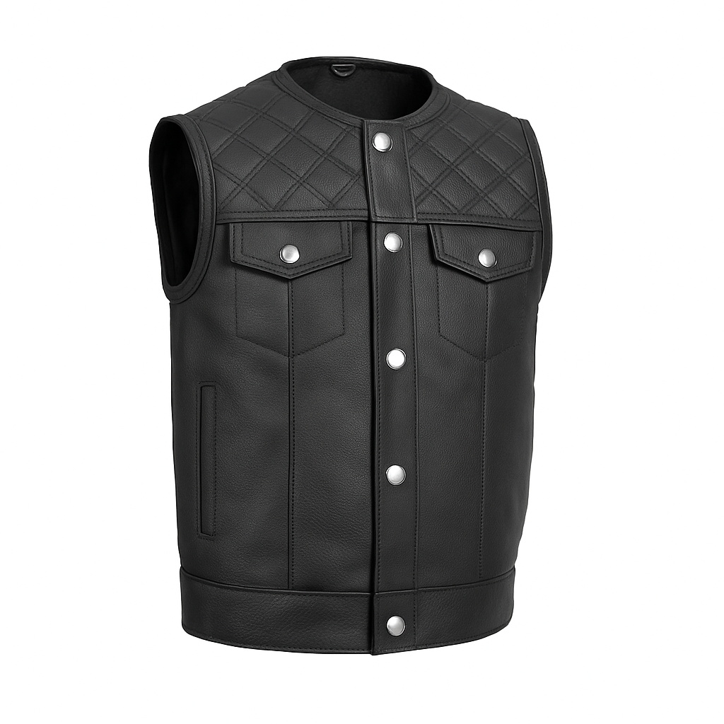 Stealth Commander - Men's Motorcycle Leather Vest