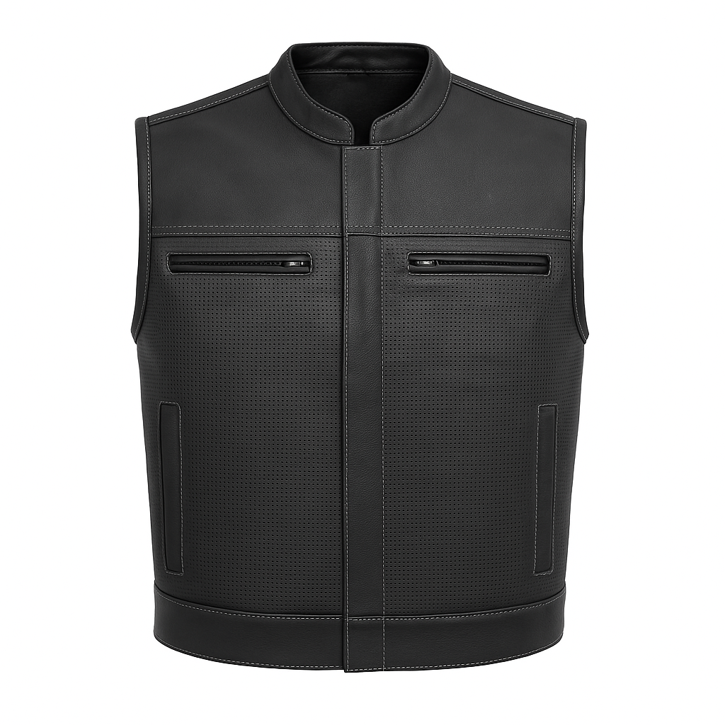 Voidrunner - Men's Motorcycle Perforated Leather Vest