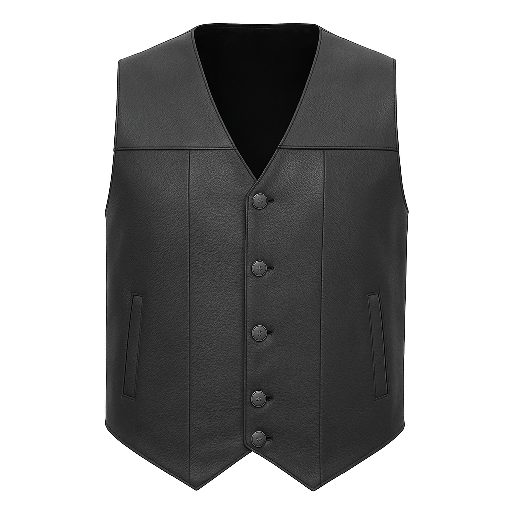 Steel Raven - Men's Motorcycle Western Style Leather Vest