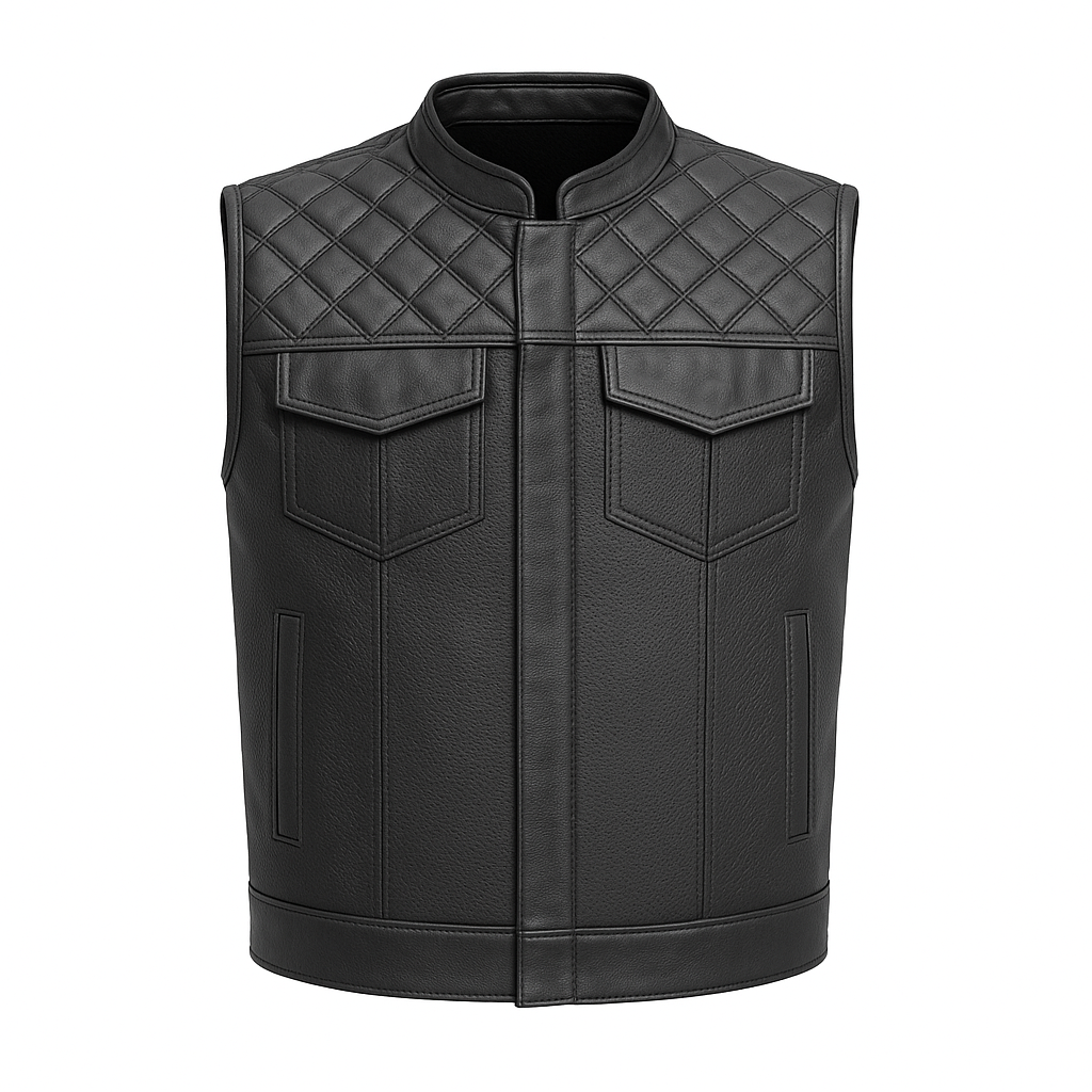 Ravencrest – Men’s Club Style Perforated Leather Vest