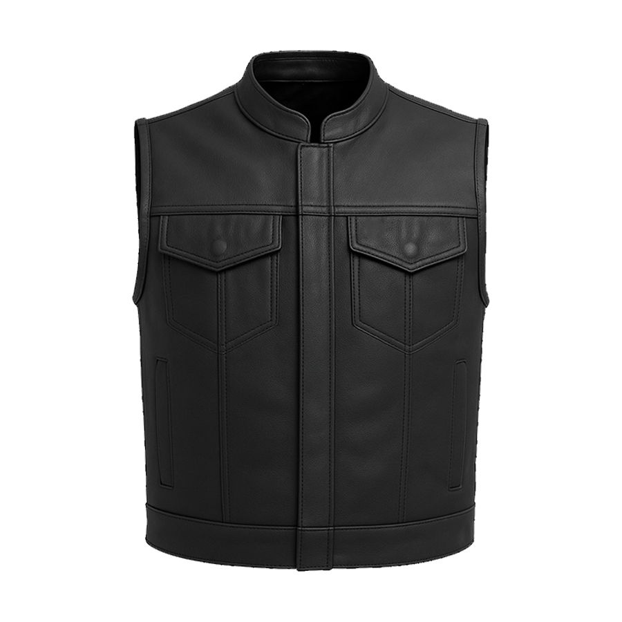 Vigilante - Men's Platinum Leather Motorcycle Vest