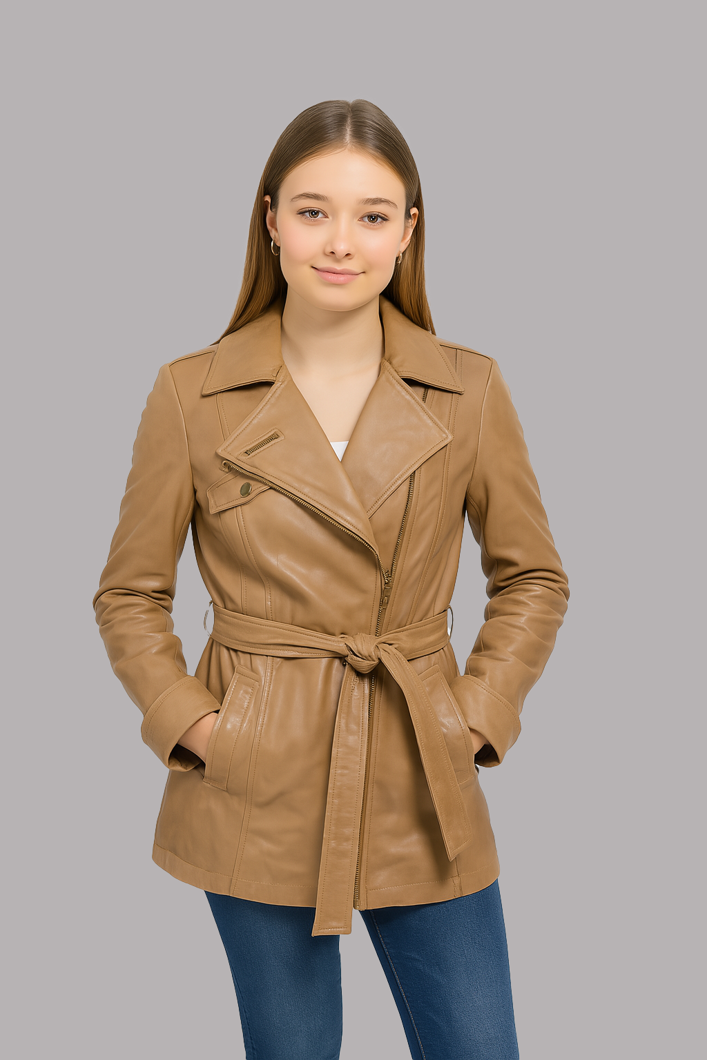 Elara Trench Leatger Coat