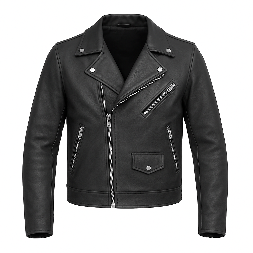 PR-201 Midnight Moto Men's Motorcycle Leather Jacket