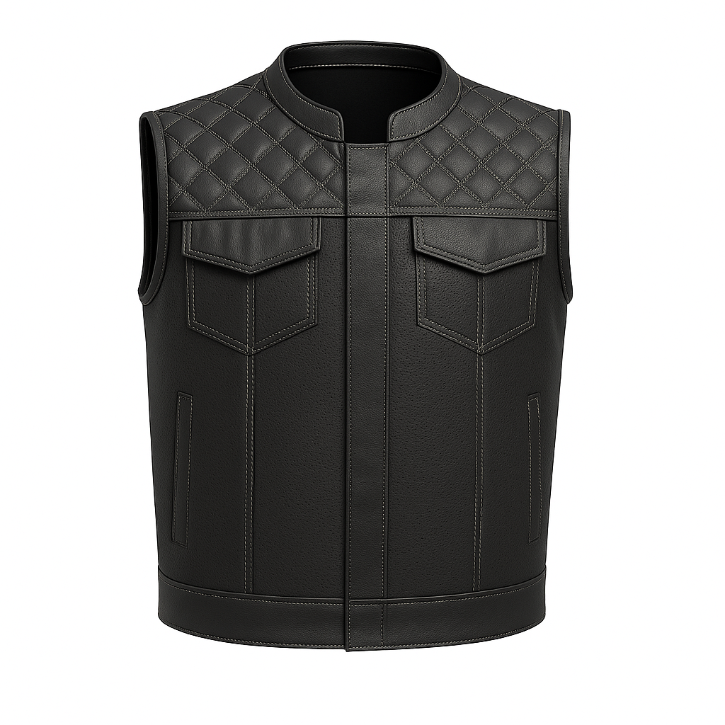 Ravencrest – Men’s Club Style Perforated Leather Vest