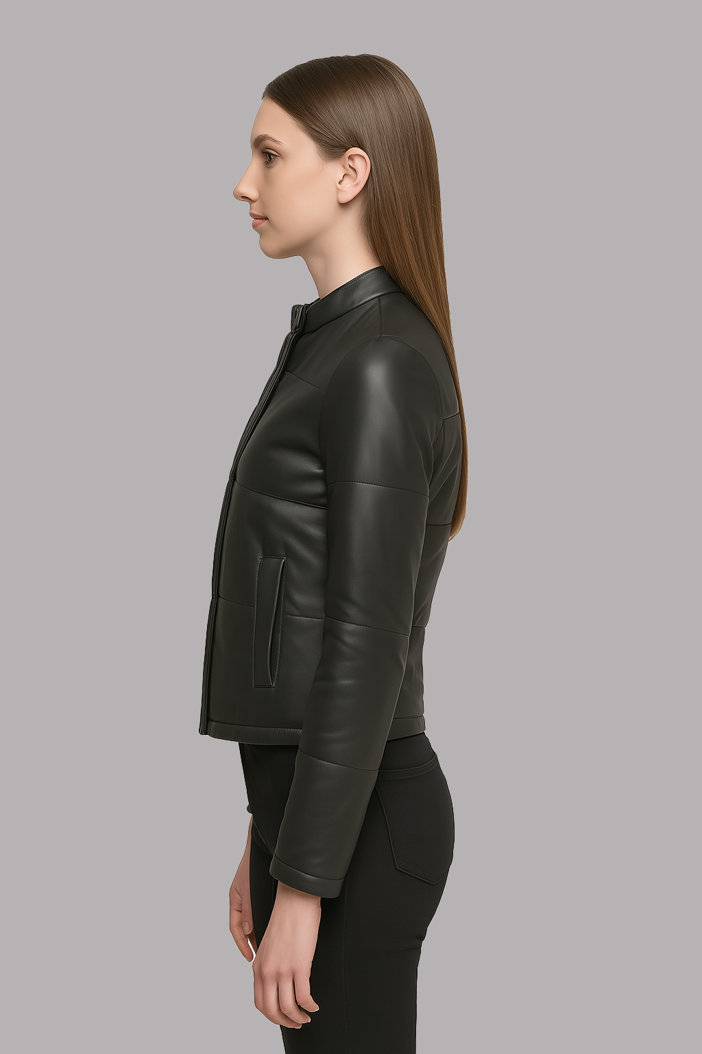 Olenna Pale Leather Jacket