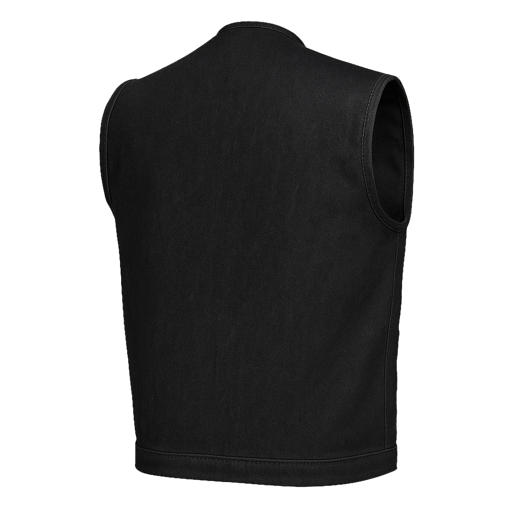 PR-306 Midnight Forge – Men's Motorcycle Denim Vest