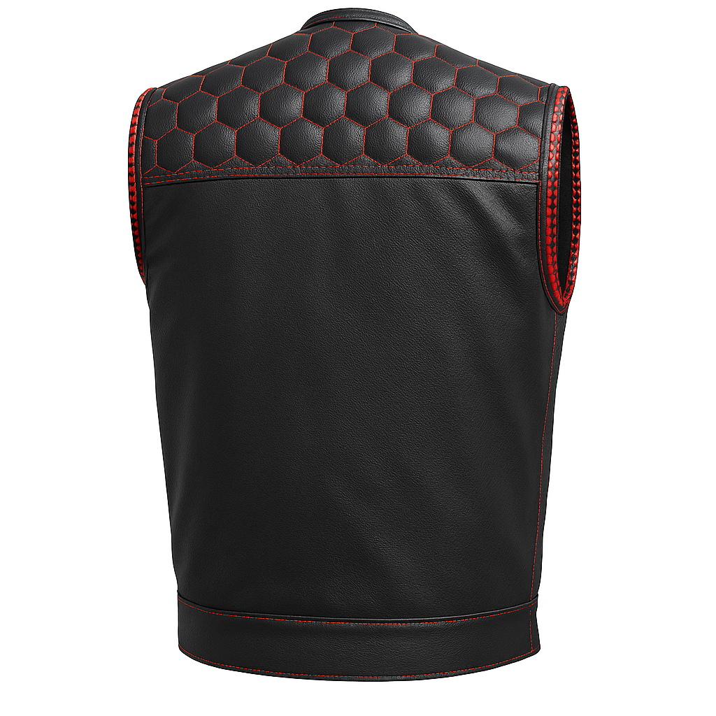 Darkcell - Perforated Men's Club Style Leather Vest