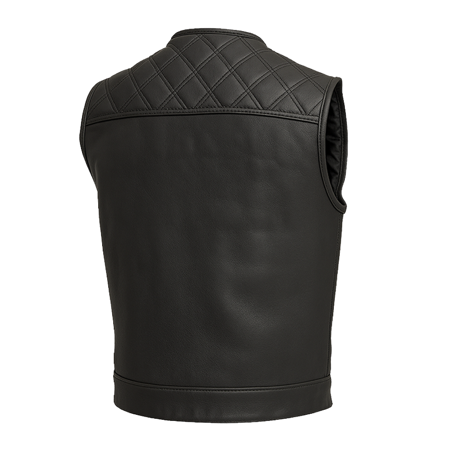 Black Aegis Man's Moto Leather Vest