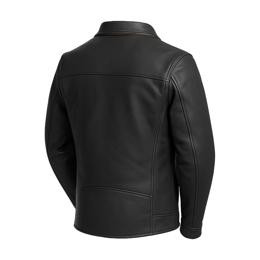 PR-201 Midnight Moto Men's Motorcycle Leather Jacket