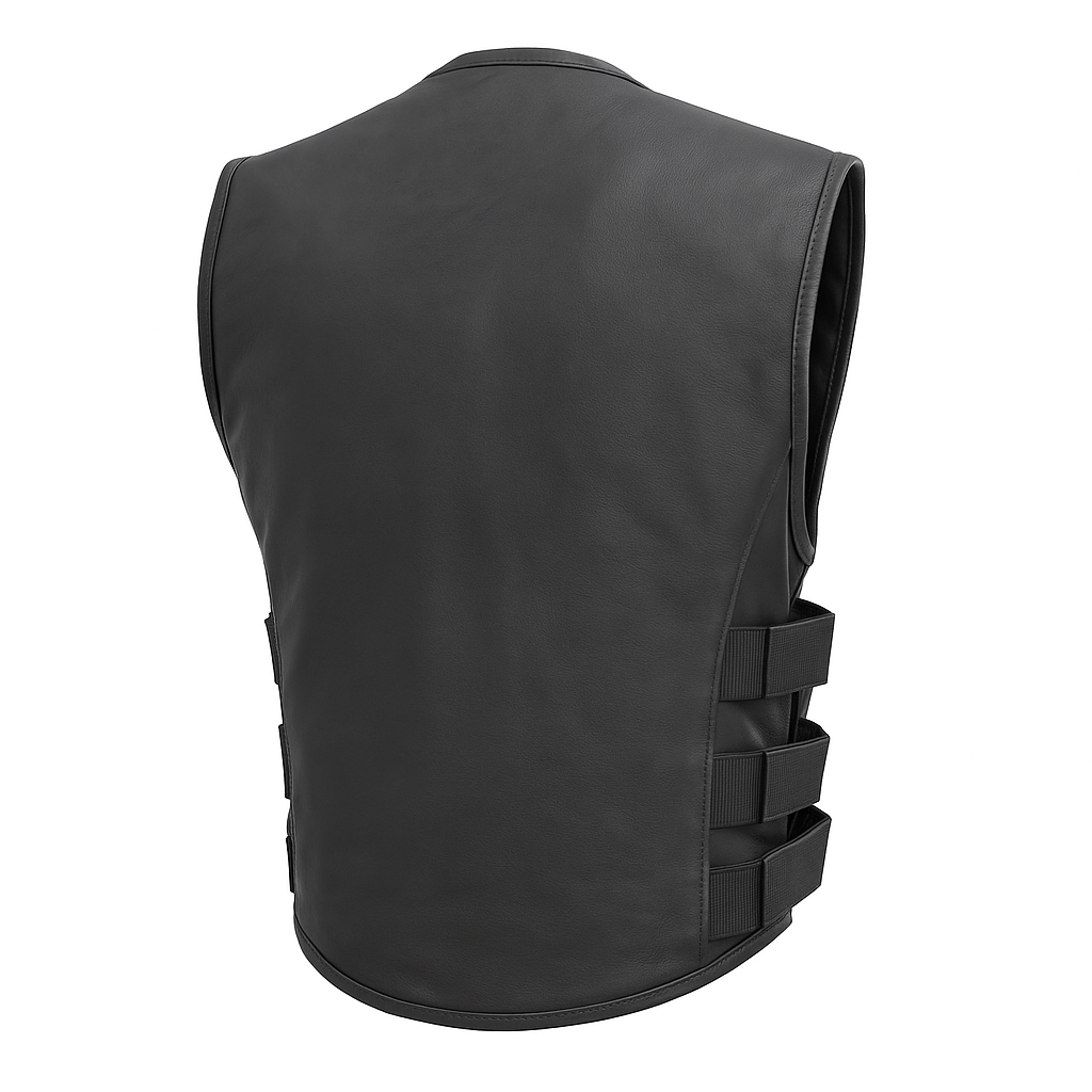 Warden's Creed - Men's Motorcycle Swat Style Leather Vest