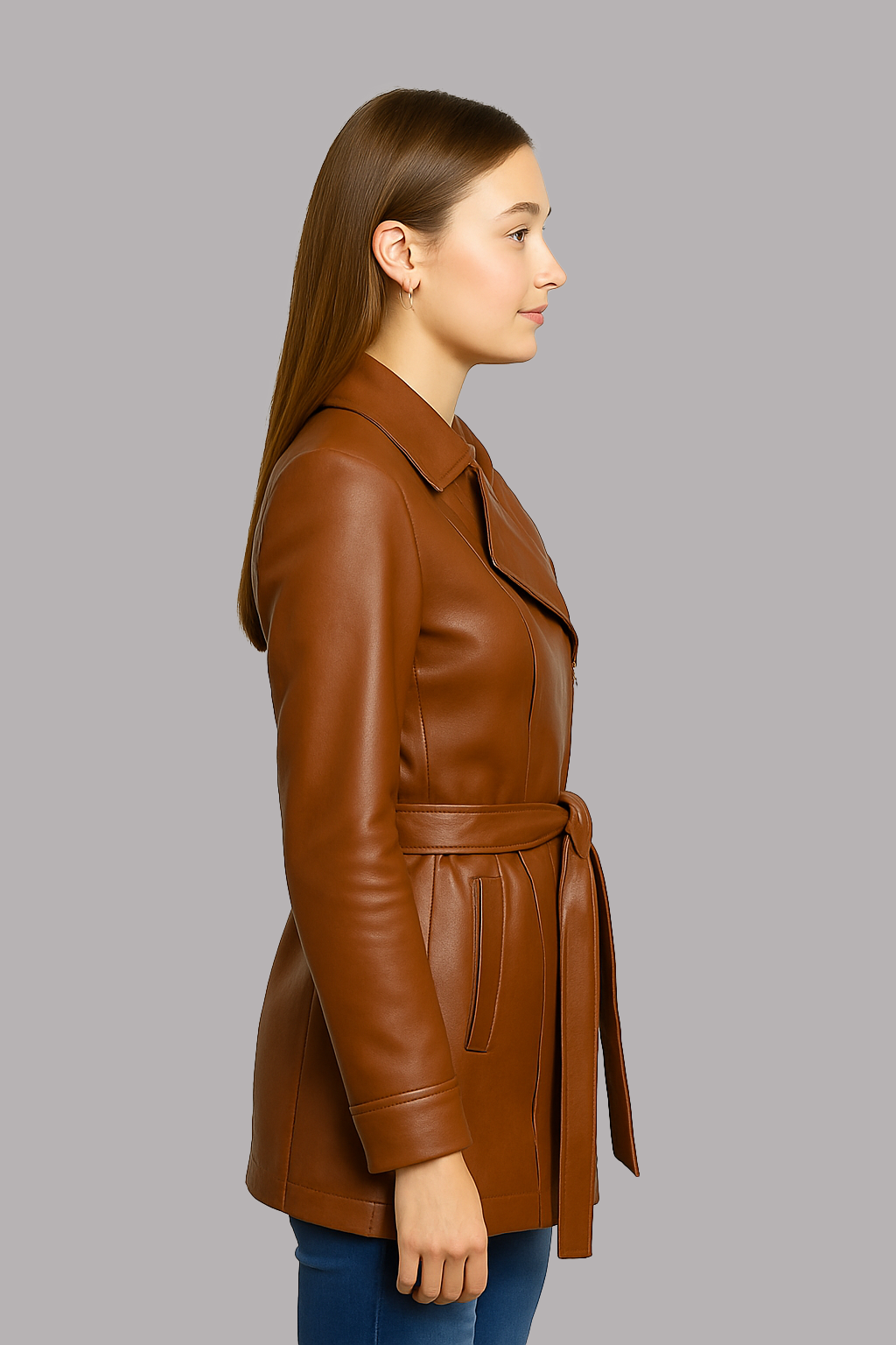 Elara Trench Leatger Coat