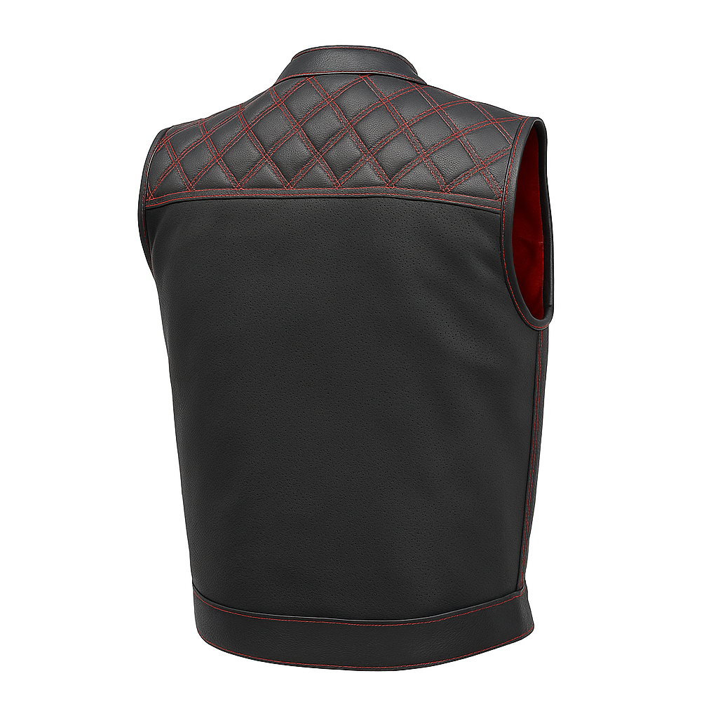 Ravencrest – Men’s Club Style Perforated Leather Vest