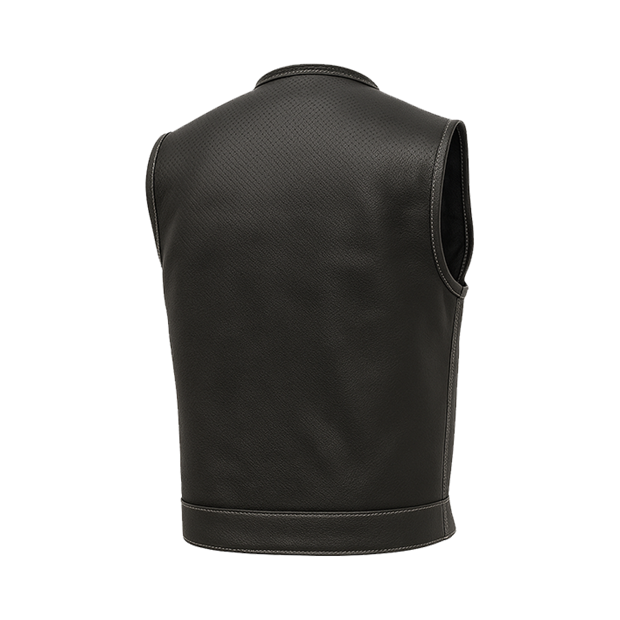 Nightwolf - Men's Motorcycle Perforated Leather Vest