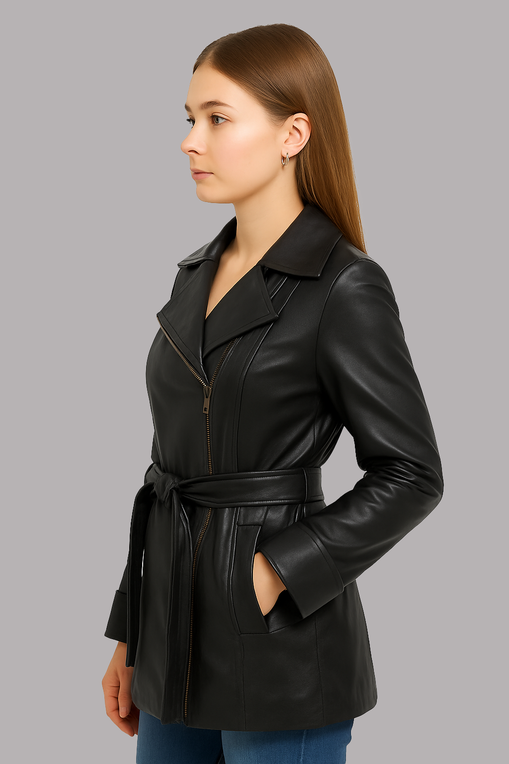Elara Trench Leatger Coat