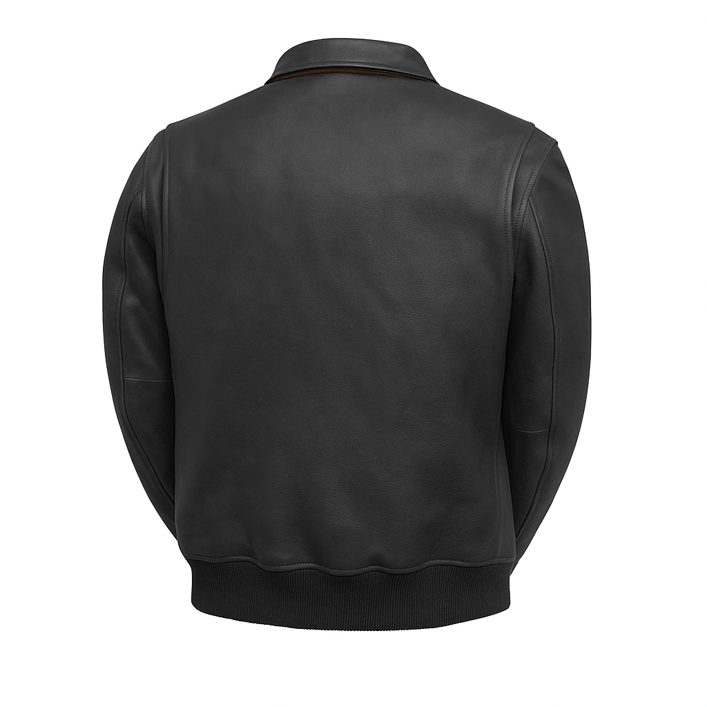 PR-218 The Heritage Bomber Man's Motorcycle Leather Jacket
