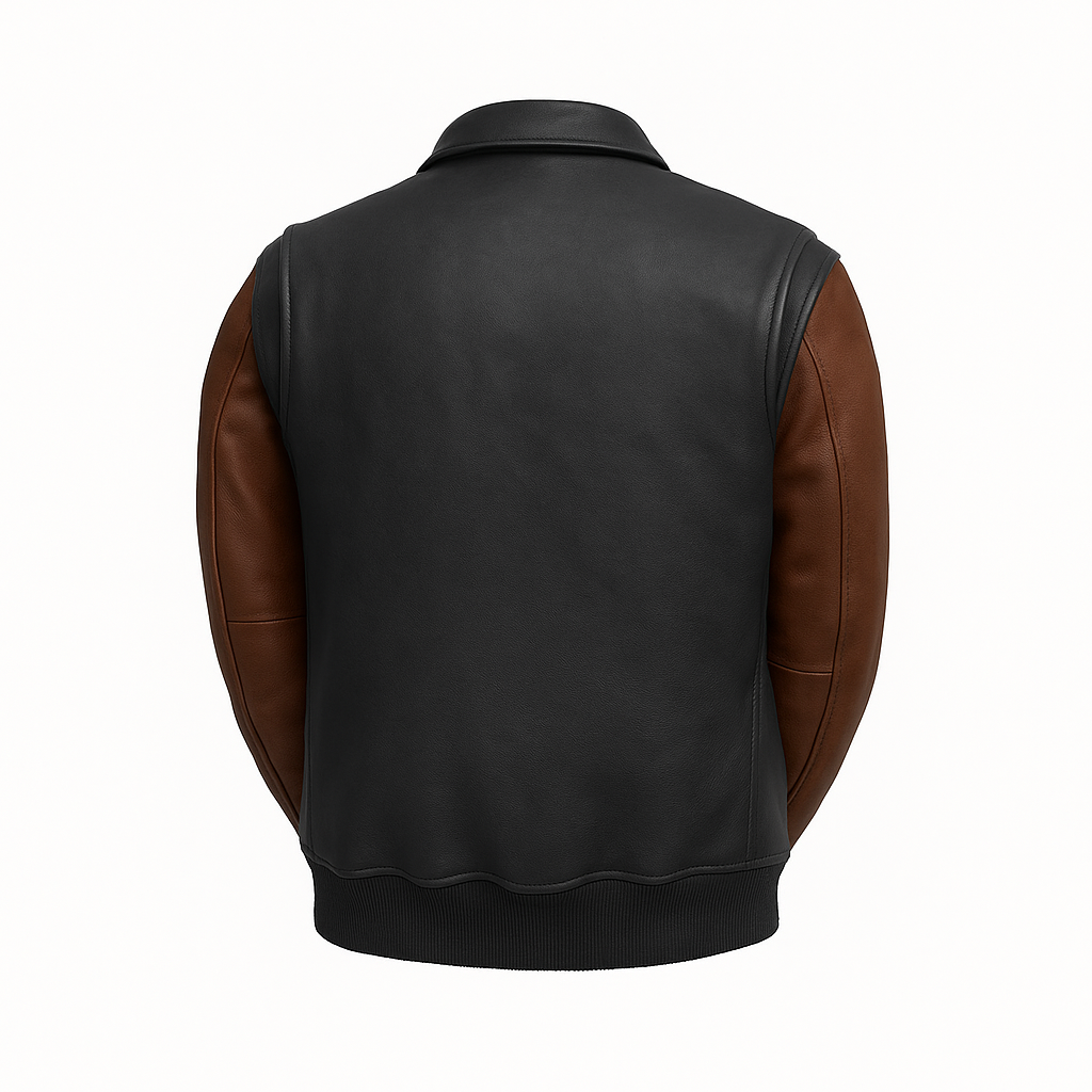 PR-219 Blaze Bomber Two Tone Man's Motorcycle Leather Jacket