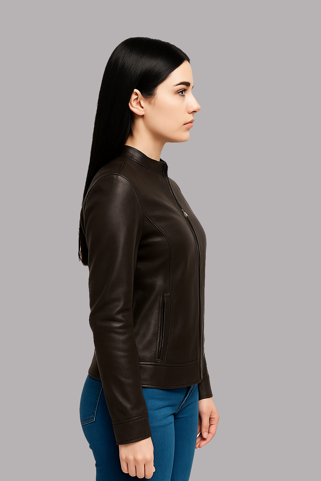 Viva Vegan by Beverly  Leather Perforated Jacket