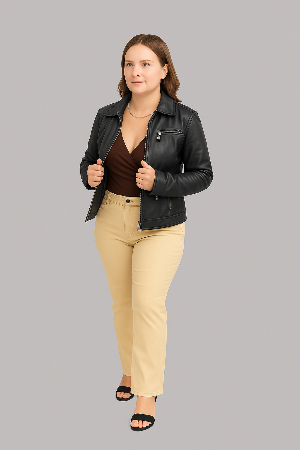 Isolde Mist Women's Lambskin Leather Jacket