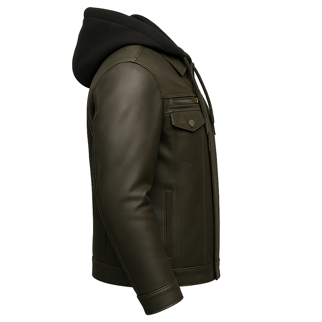 PR-235 Wraith Hood Men's Leather Hoodied Jacket