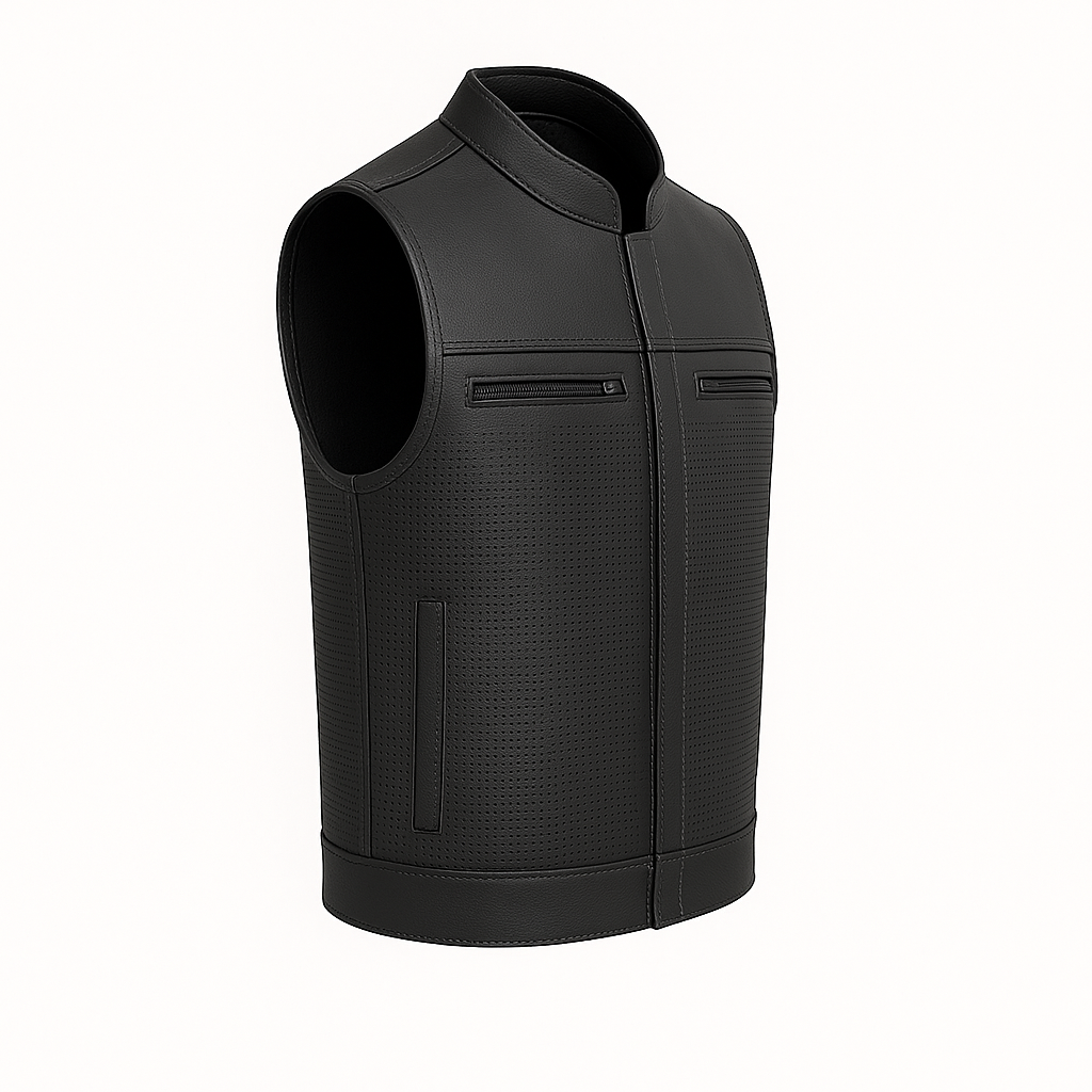 Voidrunner - Men's Motorcycle Perforated Leather Vest