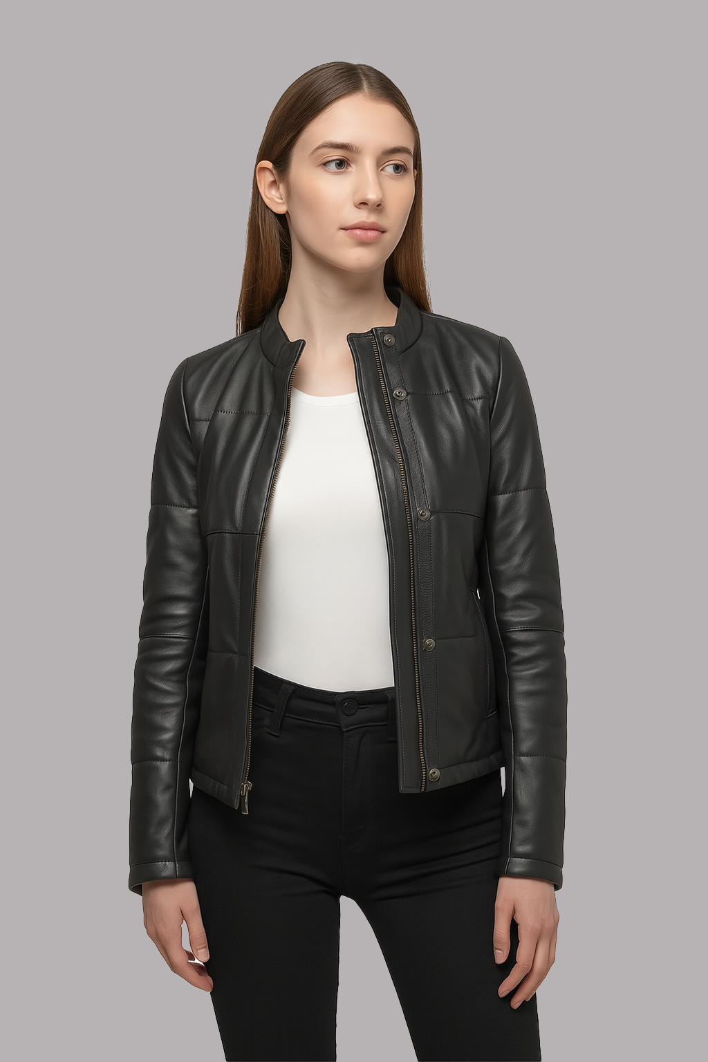 Olenna Pale Leather Jacket