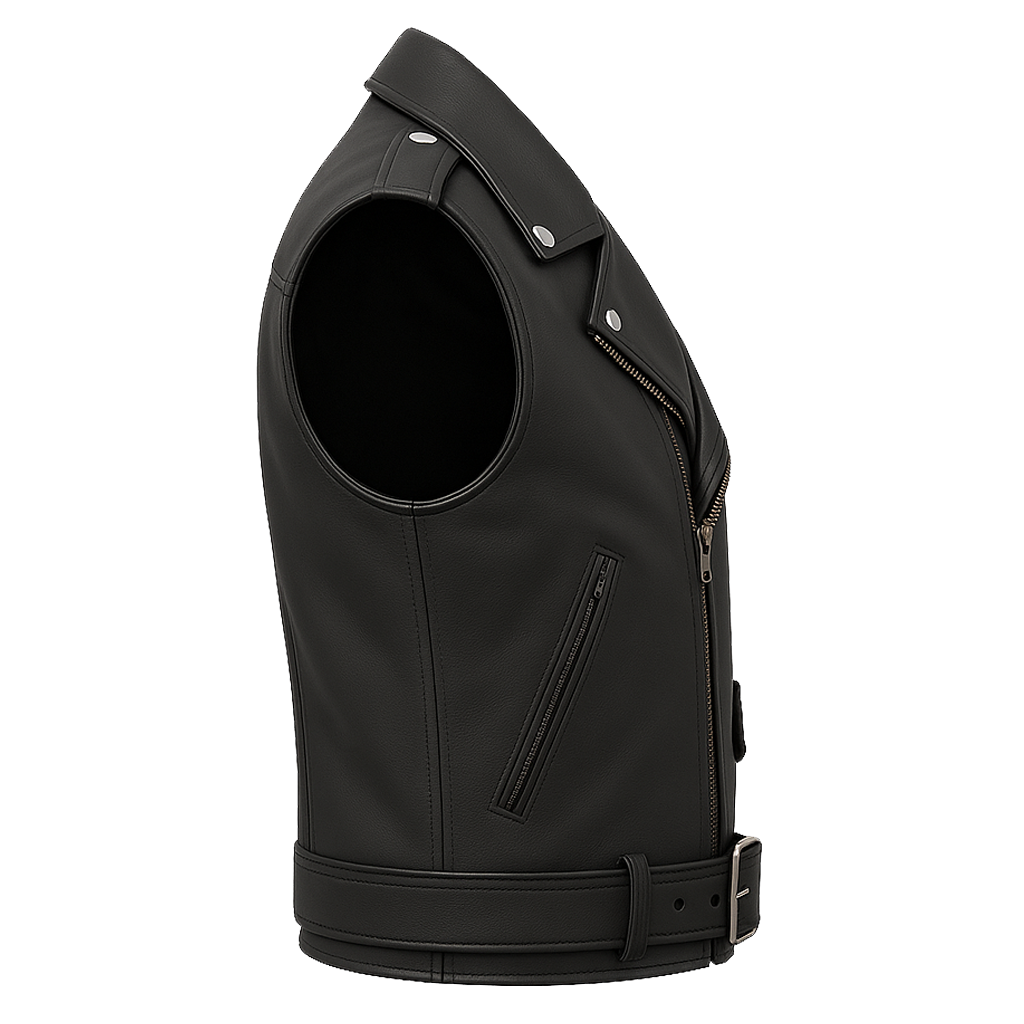 Thunderbrand - Men's Moto Style Leather Vest