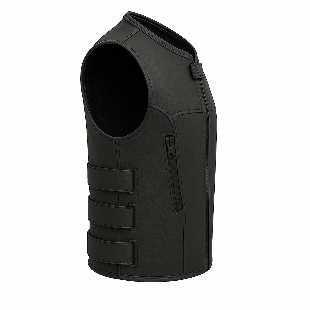 Warden's Creed - Men's Motorcycle Swat Style Leather Vest