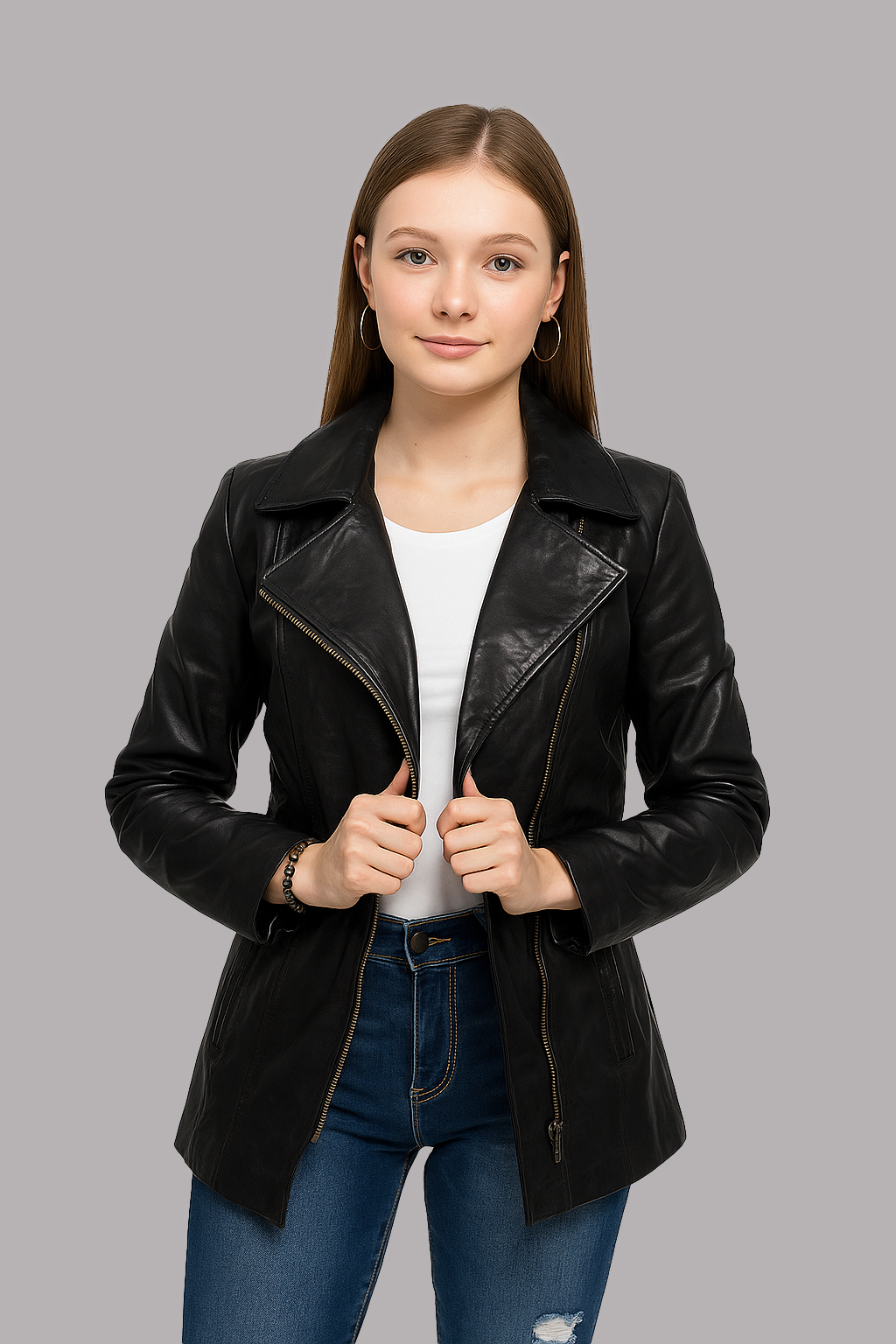 Elara Trench Leatger Coat