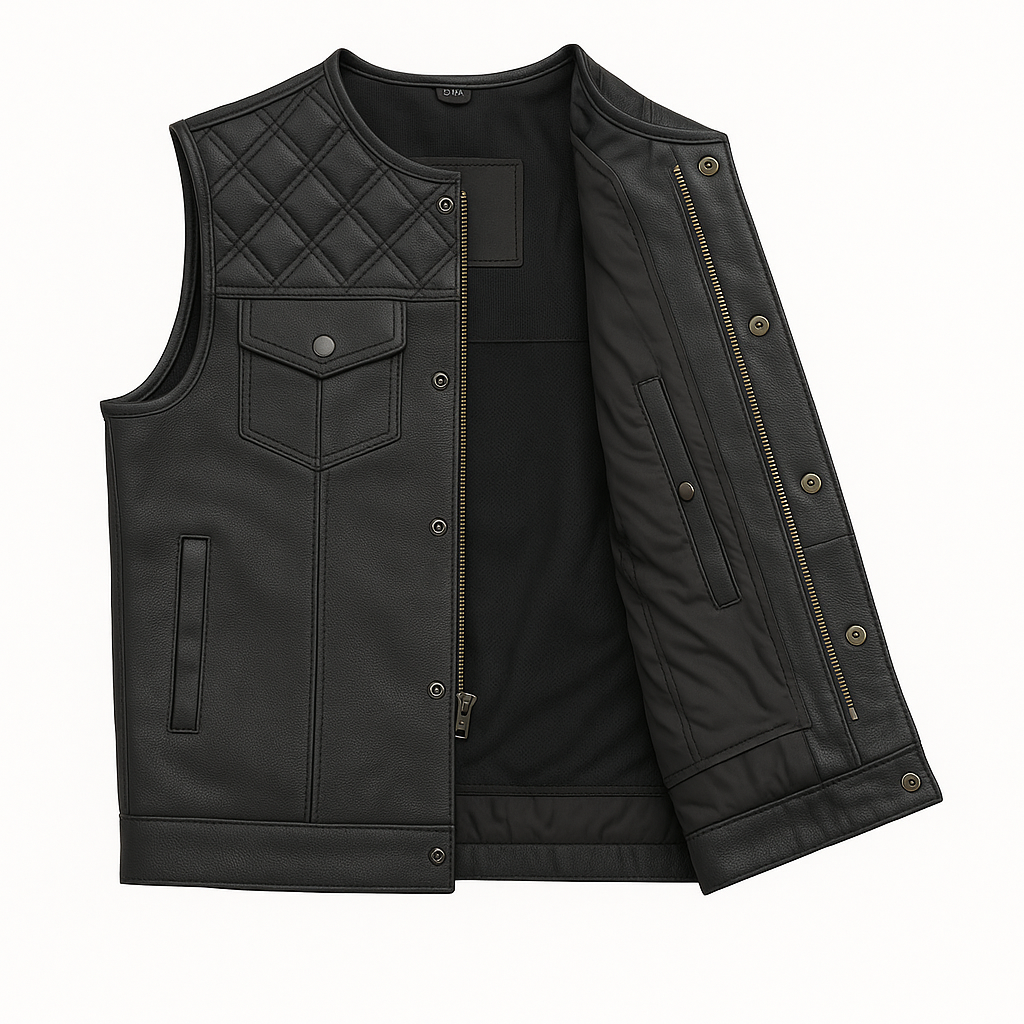 Stealth Commander - Men's Motorcycle Leather Vest
