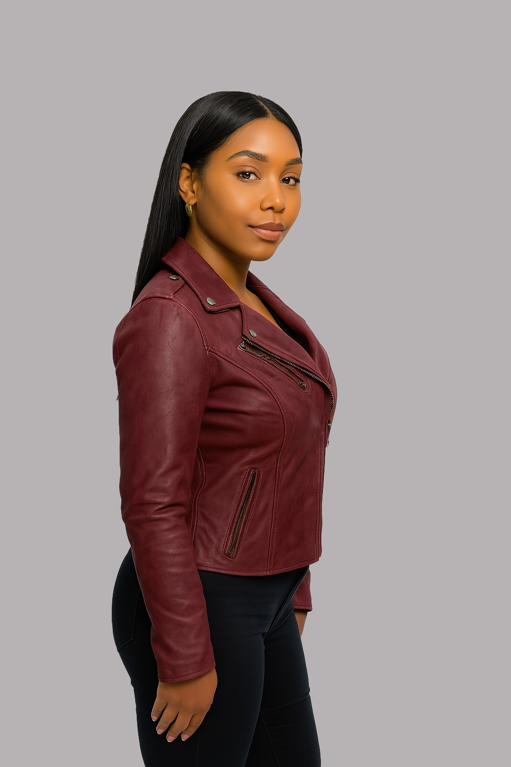 Sloane Steel Leather Jacket