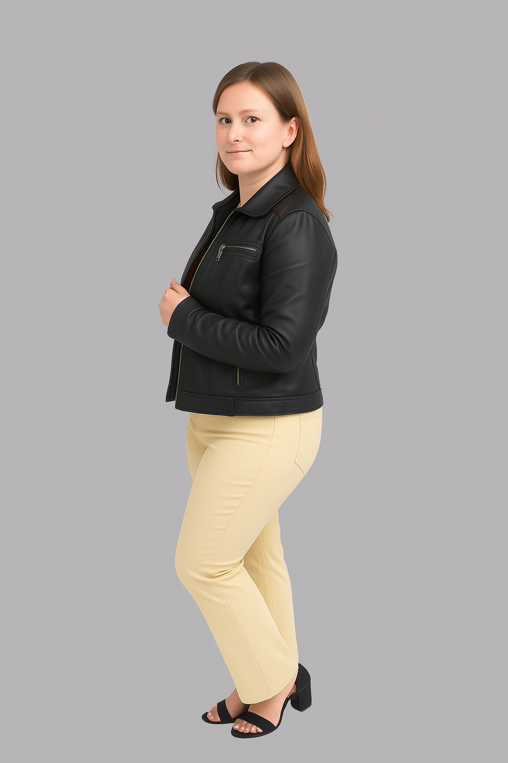 Isolde Mist Women's Lambskin Leather Jacket