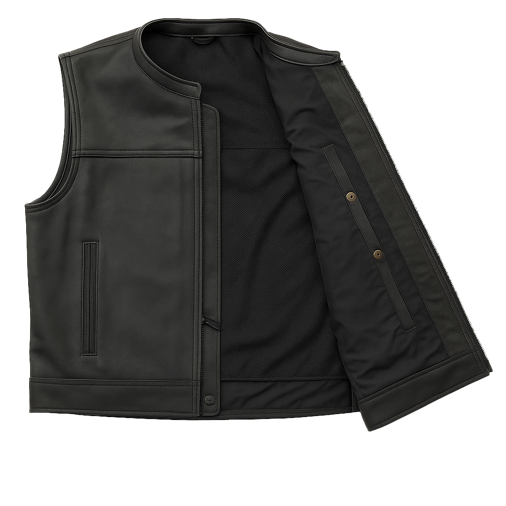 Onyx Drift - Men's Motorcycle Leather Vest