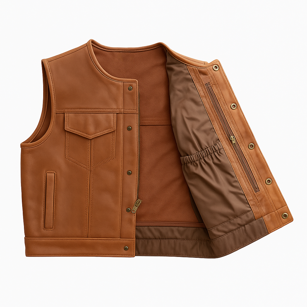 Vigilante - Men's Platinum Leather Motorcycle Vest