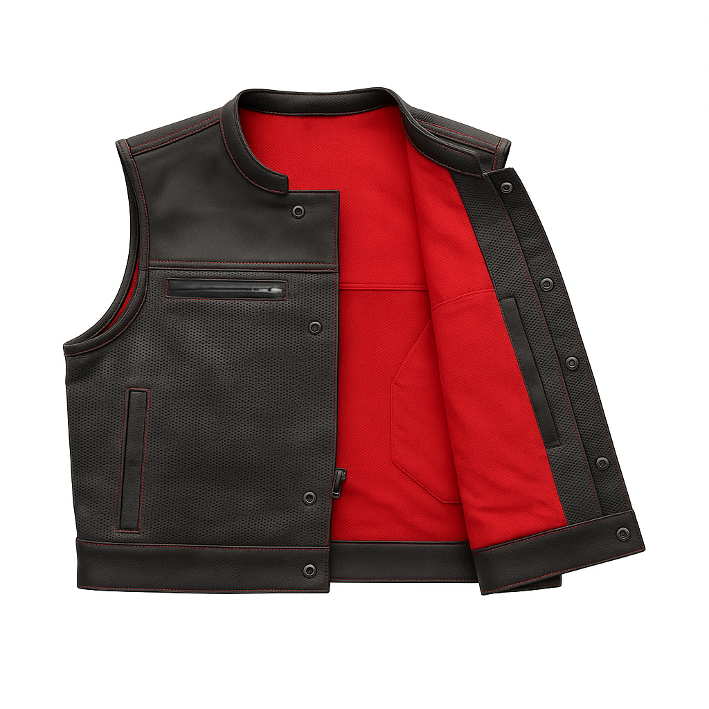 Voidrunner - Men's Motorcycle Perforated Leather Vest