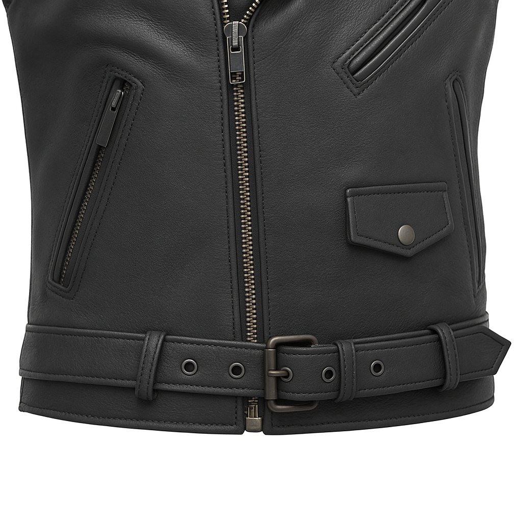 Thunderbrand - Men's Moto Style Leather Vest