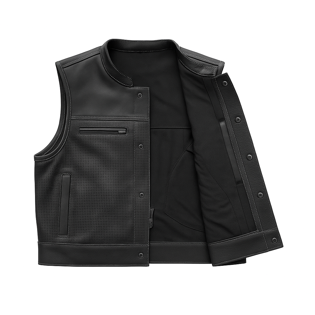 Voidrunner - Men's Motorcycle Perforated Leather Vest