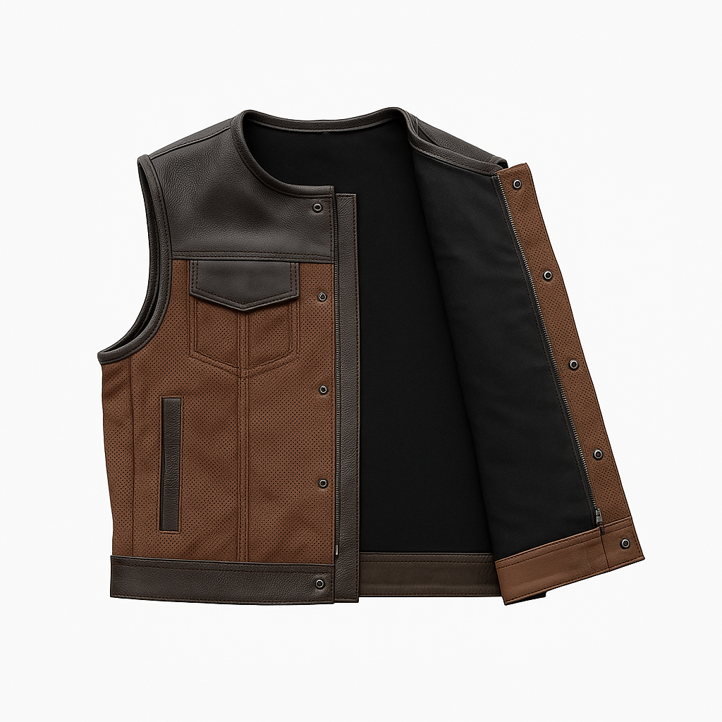 Coalhide - Men's Two-Tone Leather Motorcycle Vest