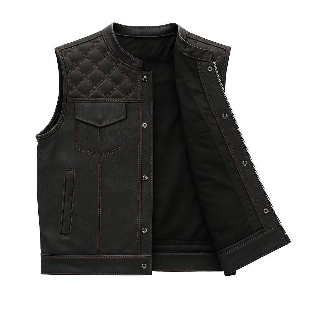 Scarlet Stitch - Men's Club Style Leather Vest