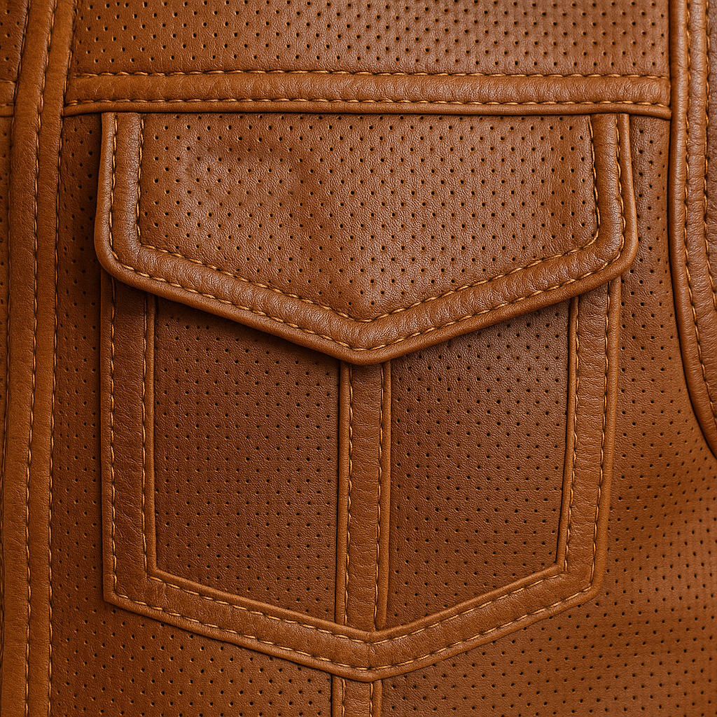 Nightwolf - Men's Motorcycle Perforated Leather Vest