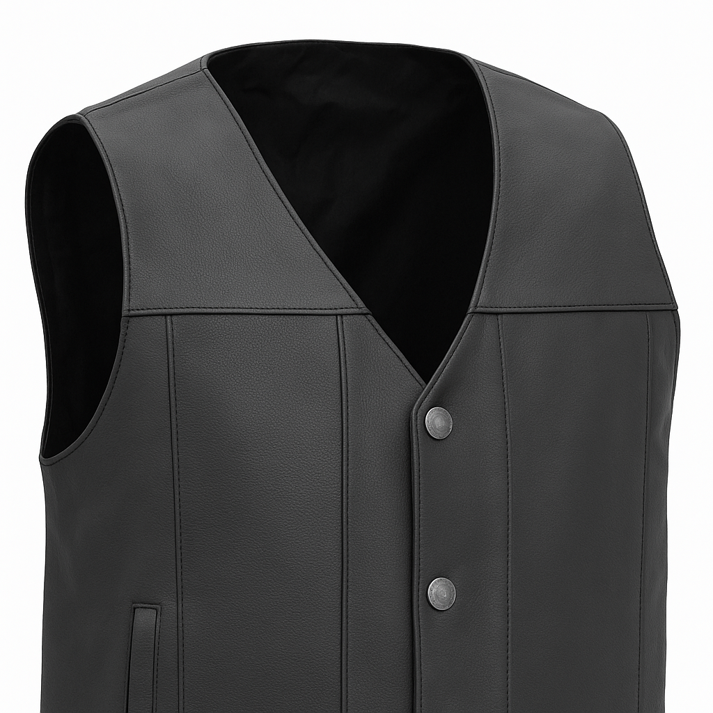 Steel Raven - Men's Motorcycle Western Style Leather Vest