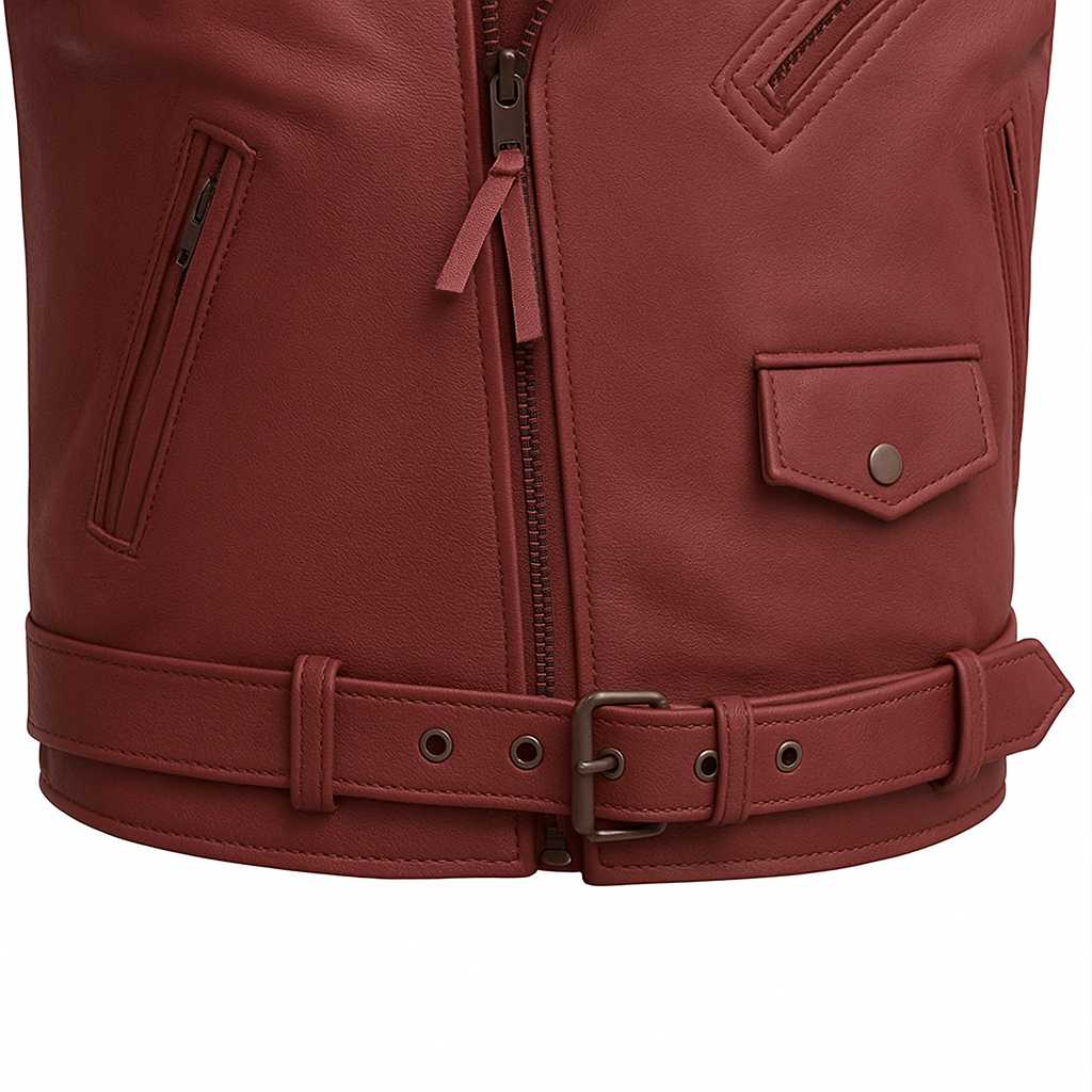 Thunderbrand - Men's Moto Style Leather Vest