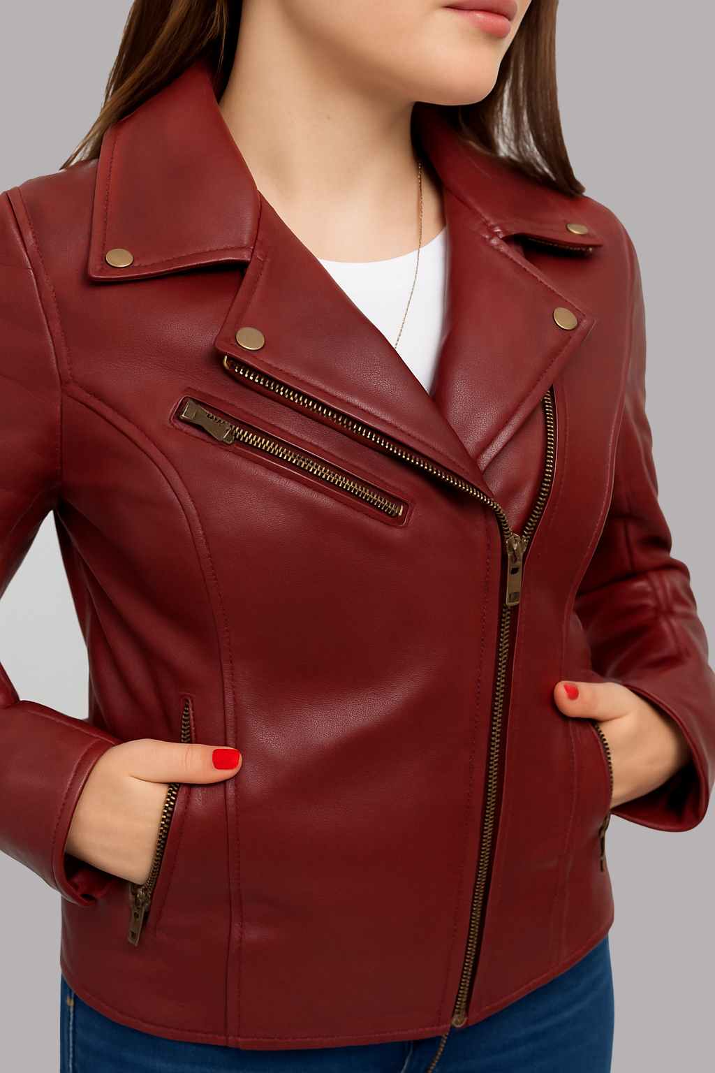 Yva Belle Fashion Lambskin Leather Jacket